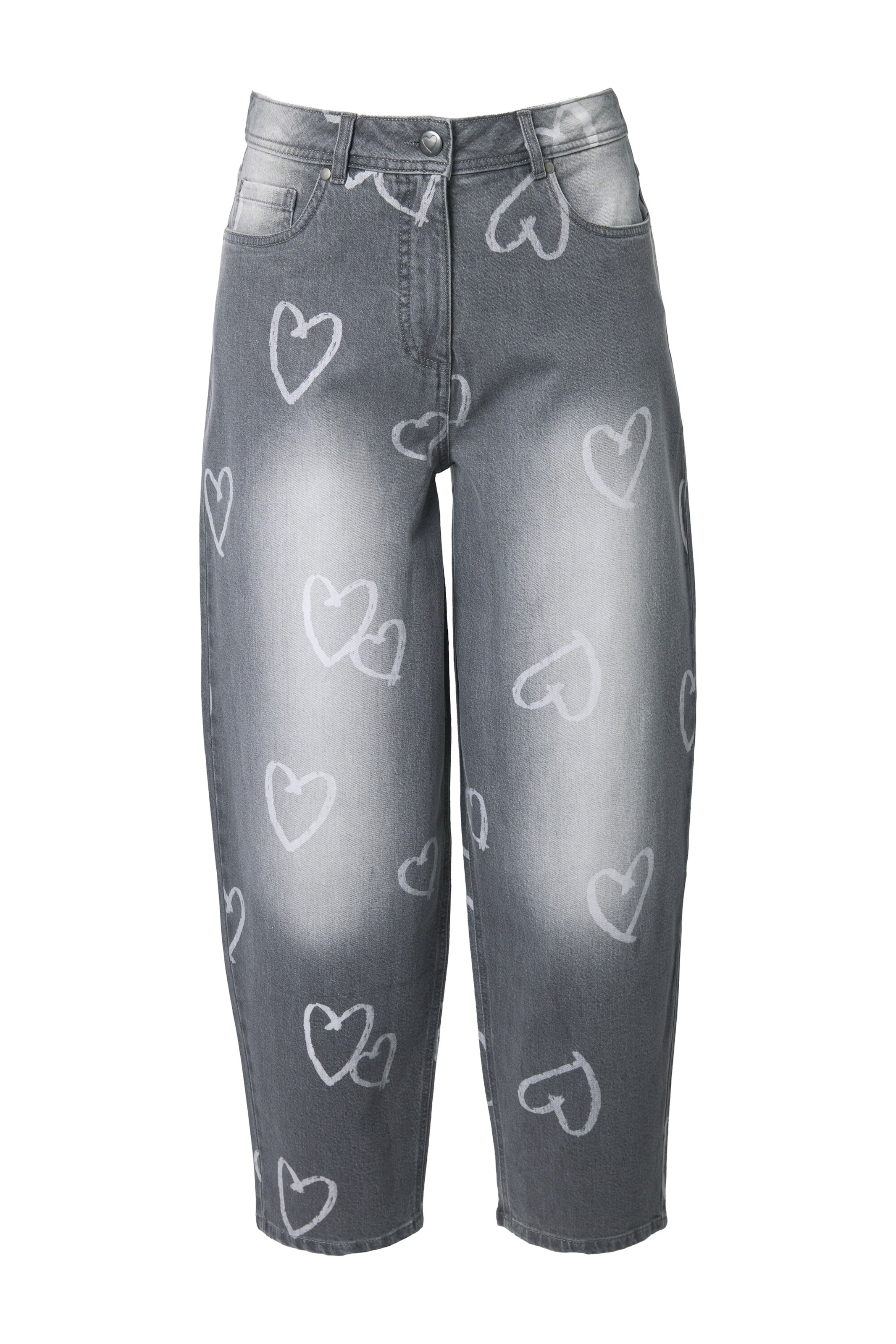 Ulla Popken Regular Jeans in Grijs: voorkant