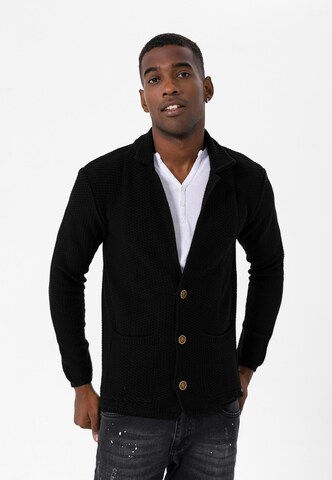 Jimmy Sanders Strickjacke in Schwarz: Vorderseite