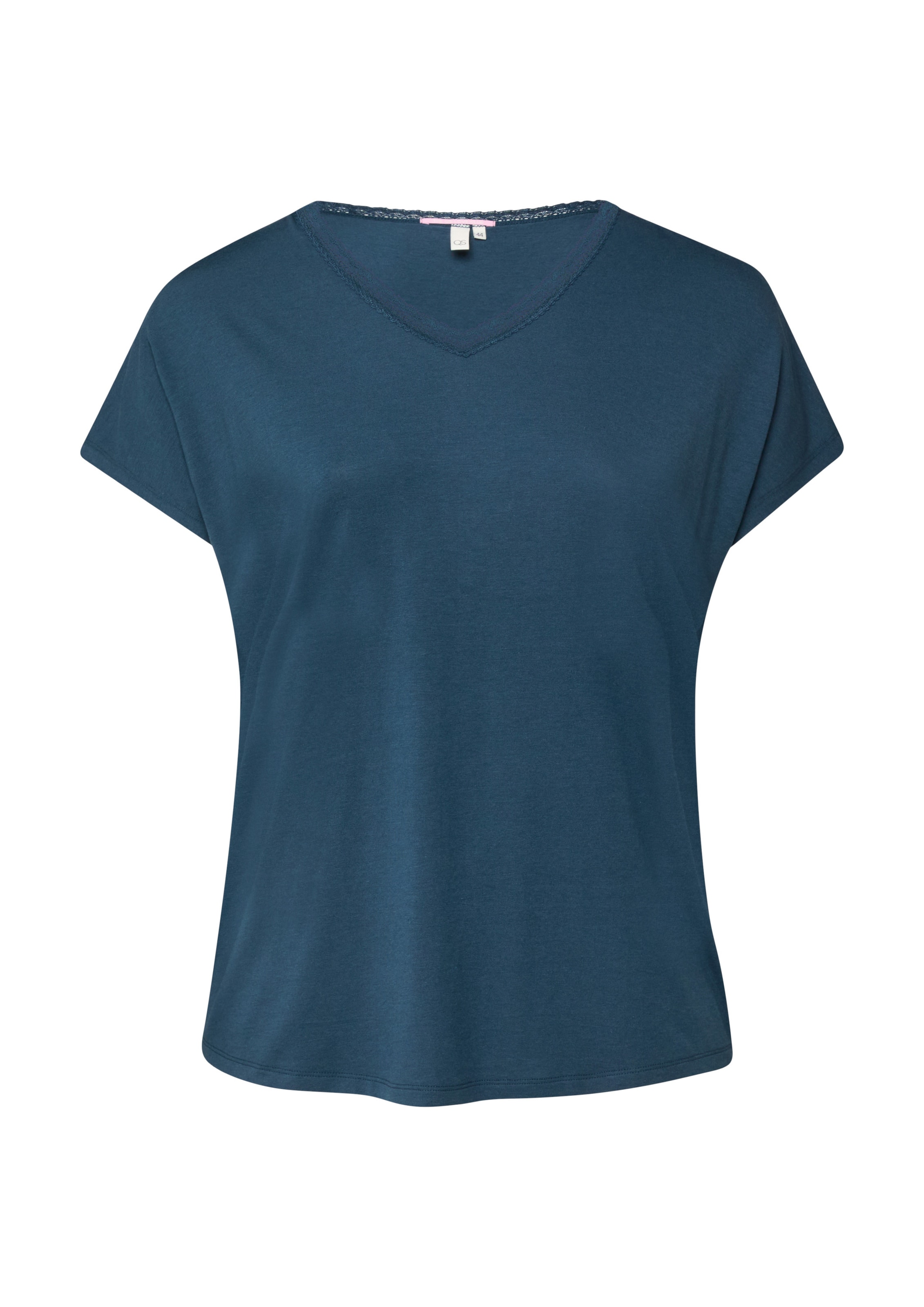 Sweat-shirt QS en bleu : devant