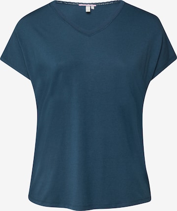 Sweat-shirt QS en bleu : devant