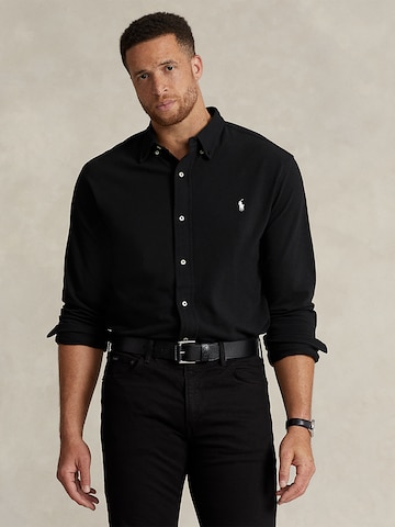 Polo Ralph Lauren Big & Tall Средняя посадка Рубашка в Черный: спереди