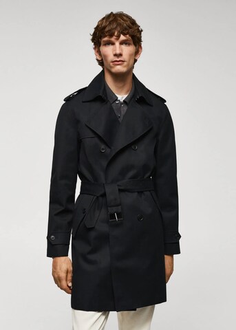 MANGO MAN Between-Seasons Coat in Black: front