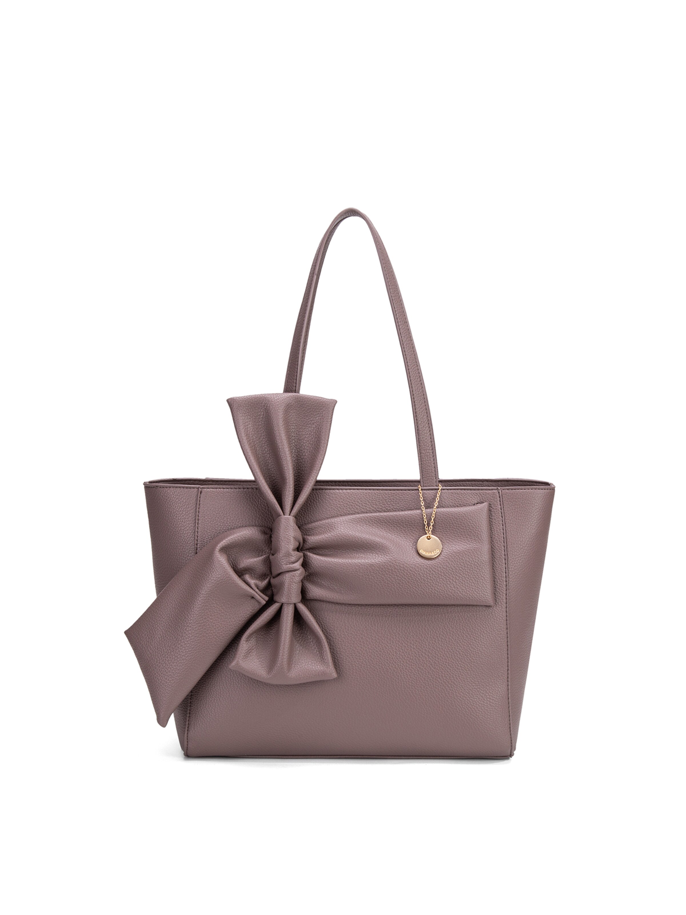 Borsa a spalla 'Borsa a Spalla Donna Velvetine Elite - Pelle Vegana PU con Fiocco' di Diana&Co. in grigio: frontale