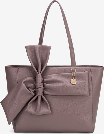 Borsa a spalla 'Borsa a Spalla Donna Velvetine Elite - Pelle Vegana PU con Fiocco' di Diana&Co. in grigio: frontale