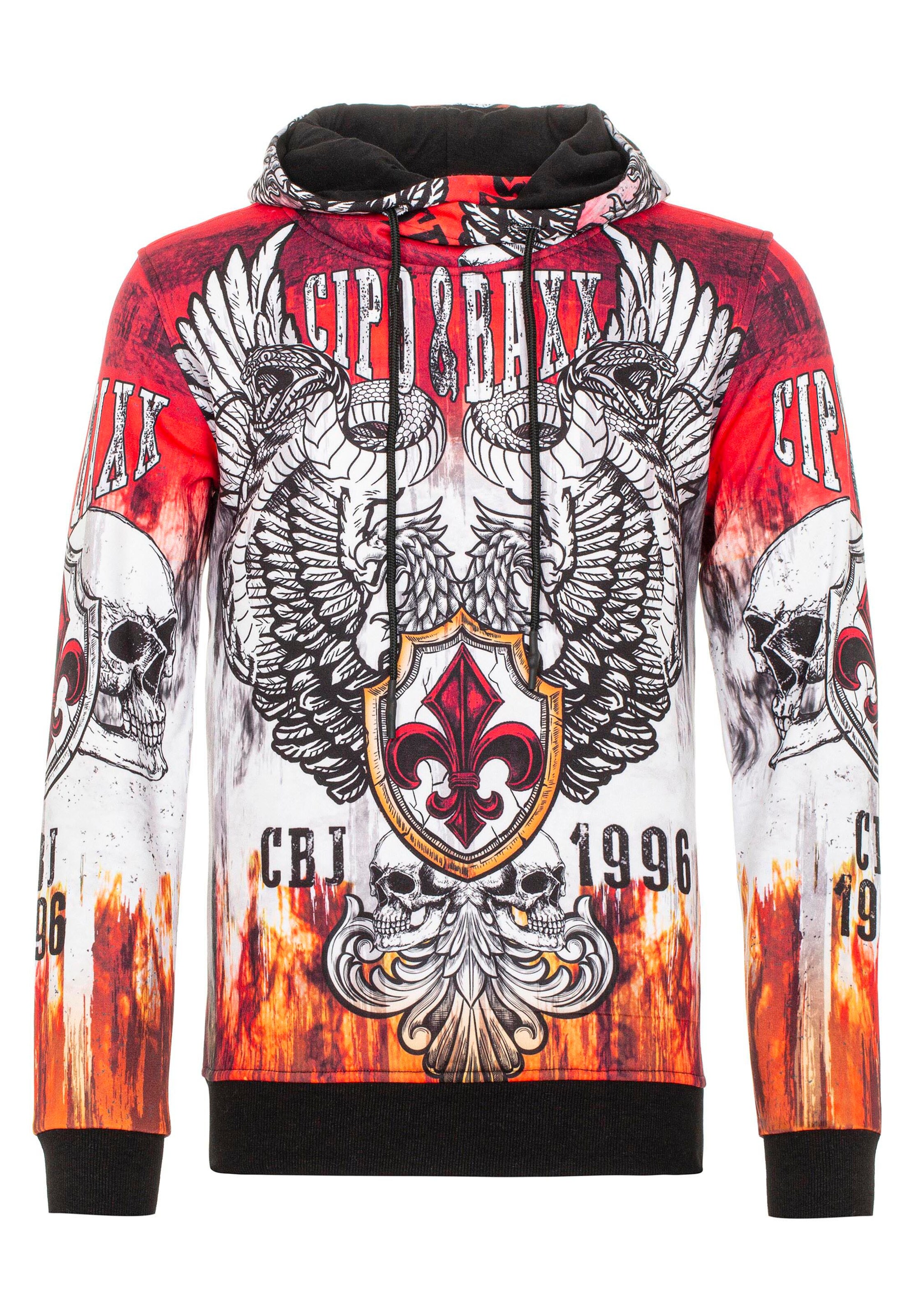 CIPO & BAXX Sweatshirt in Dark orange / Red / Black / White, Item view