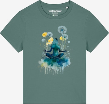 Maglietta 'Yoga & Meditation' di Watapparel in verde: frontale