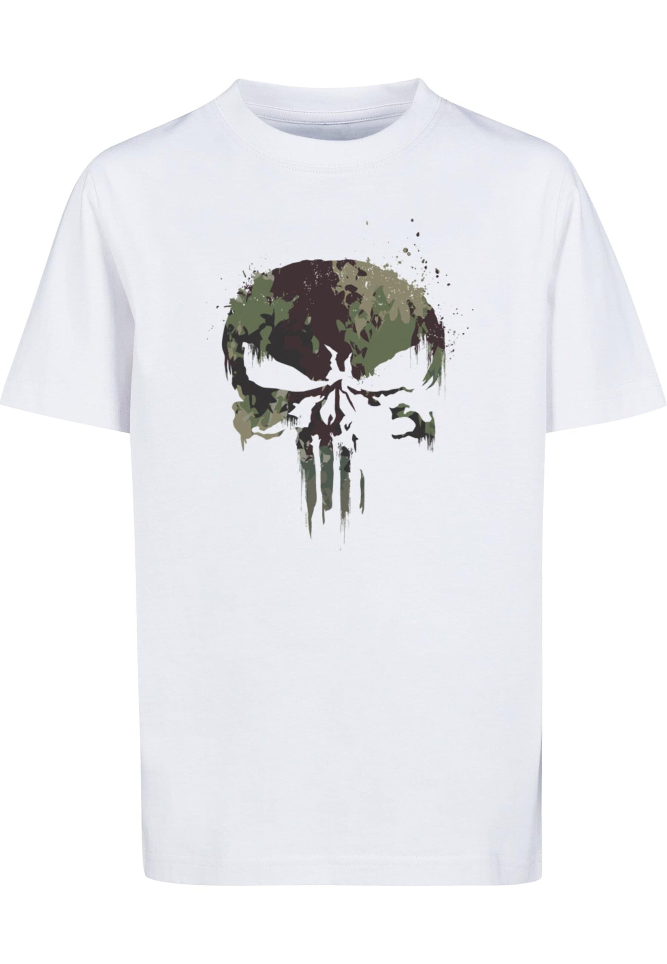 T-Shirt 'Punisher TV - Camo Skull' ABSOLUTE CULT en blanc : devant