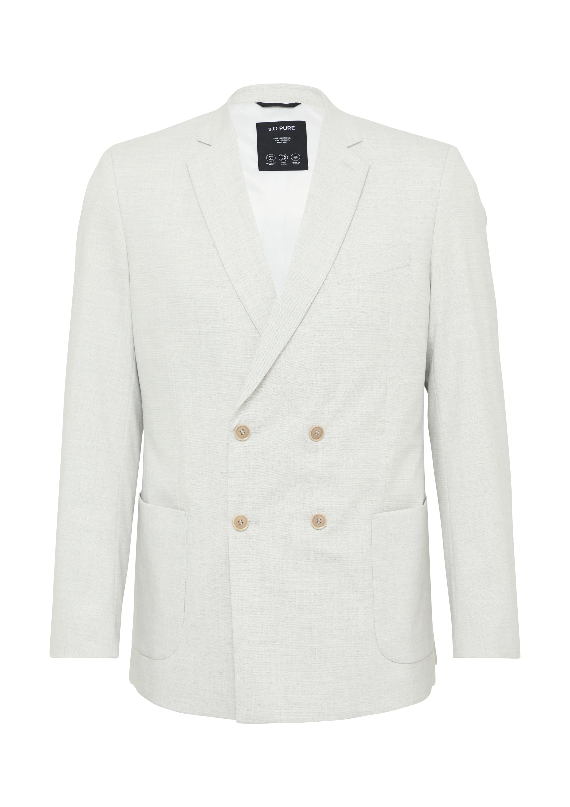 Coupe slim Veste de costume s.Oliver BLACK LABEL en beige : devant