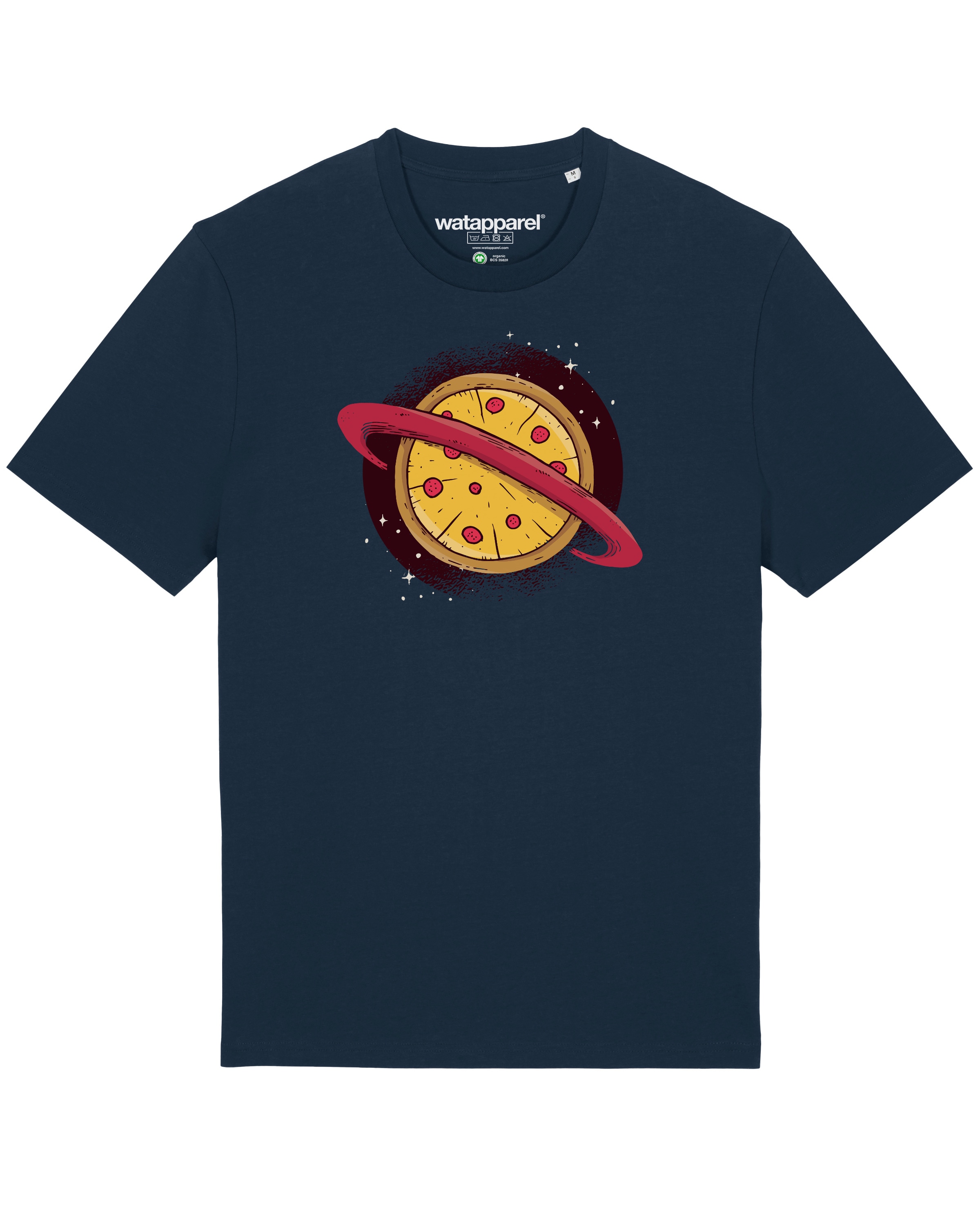 Maglietta 'Pizza Planet' di Watapparel in blu: frontale