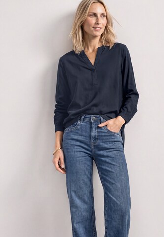 STREET ONE Split Neck Tunika in Blau: Vorderseite