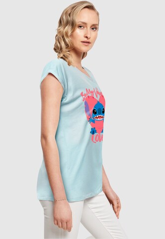 ABSOLUTE CULT Shirt 'Lilo And Stitch - Be My Valentines Love' in Blau