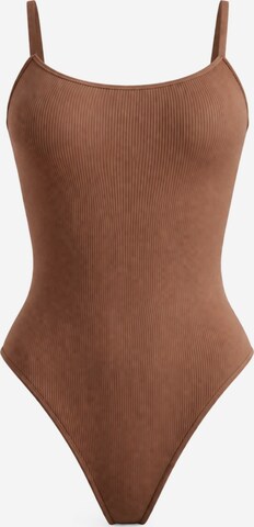 Body 'Leafletic Women’s Bodysuit' di LEAFLETIC in marrone: frontale
