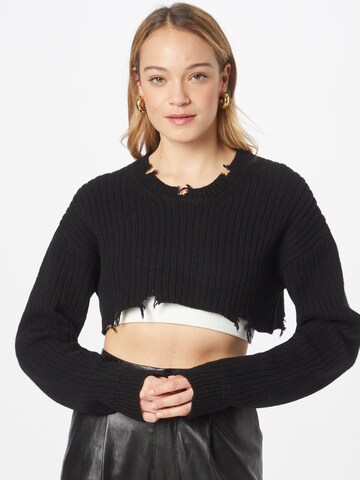 WEEKDAY Sweater 'Torn' in Black: front