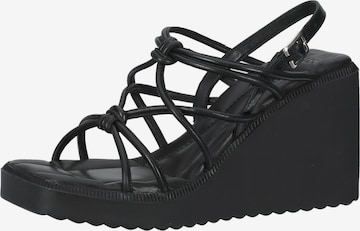 BRONX Strap Sandals in Black: front