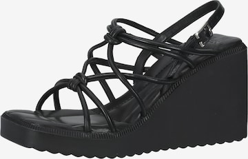 BRONX Sandalen met riem in Zwart: voorkant