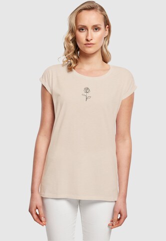 Merchcode T-Shirt 'Spring - Rose' in Beige: predná strana