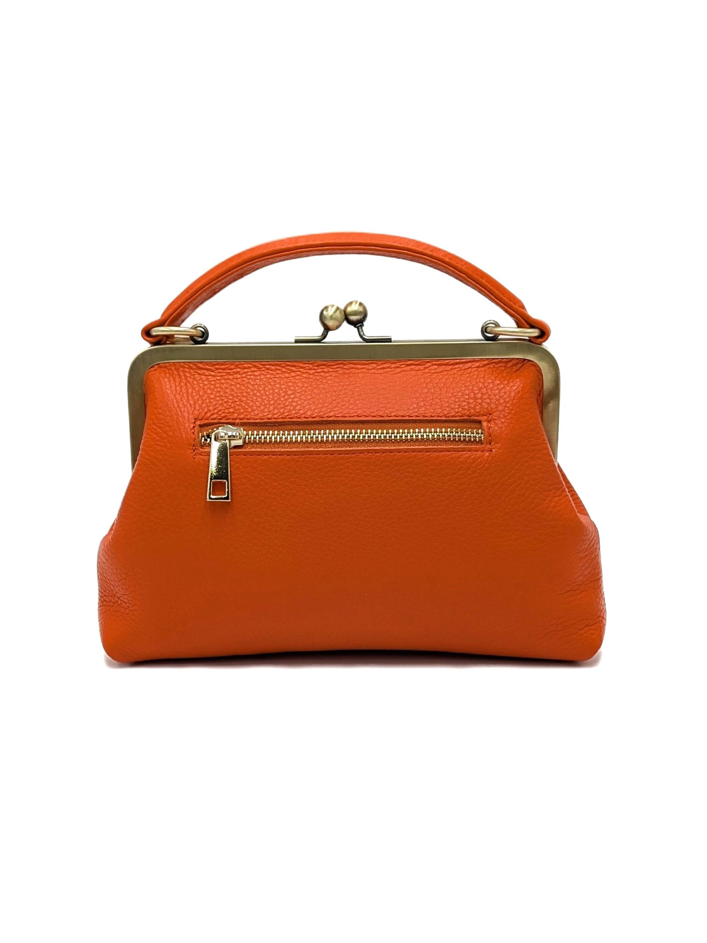 Borsa a mano 'Kleine Olive – Leder Handtasche & Umhängetasche' di Taschenkinder in arancione