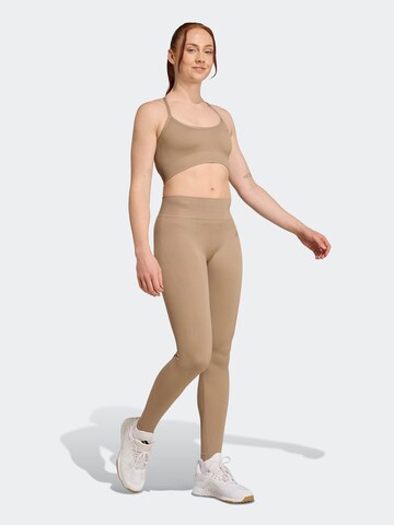 ADIDAS PERFORMANCE Skinny Športne hlače 'Essentials' | rjava barva
