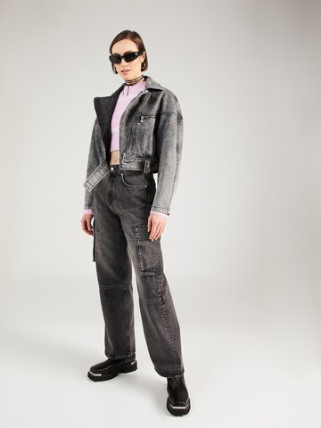 HUGO Wide leg Cargo Jeans 'Galese' in Grey