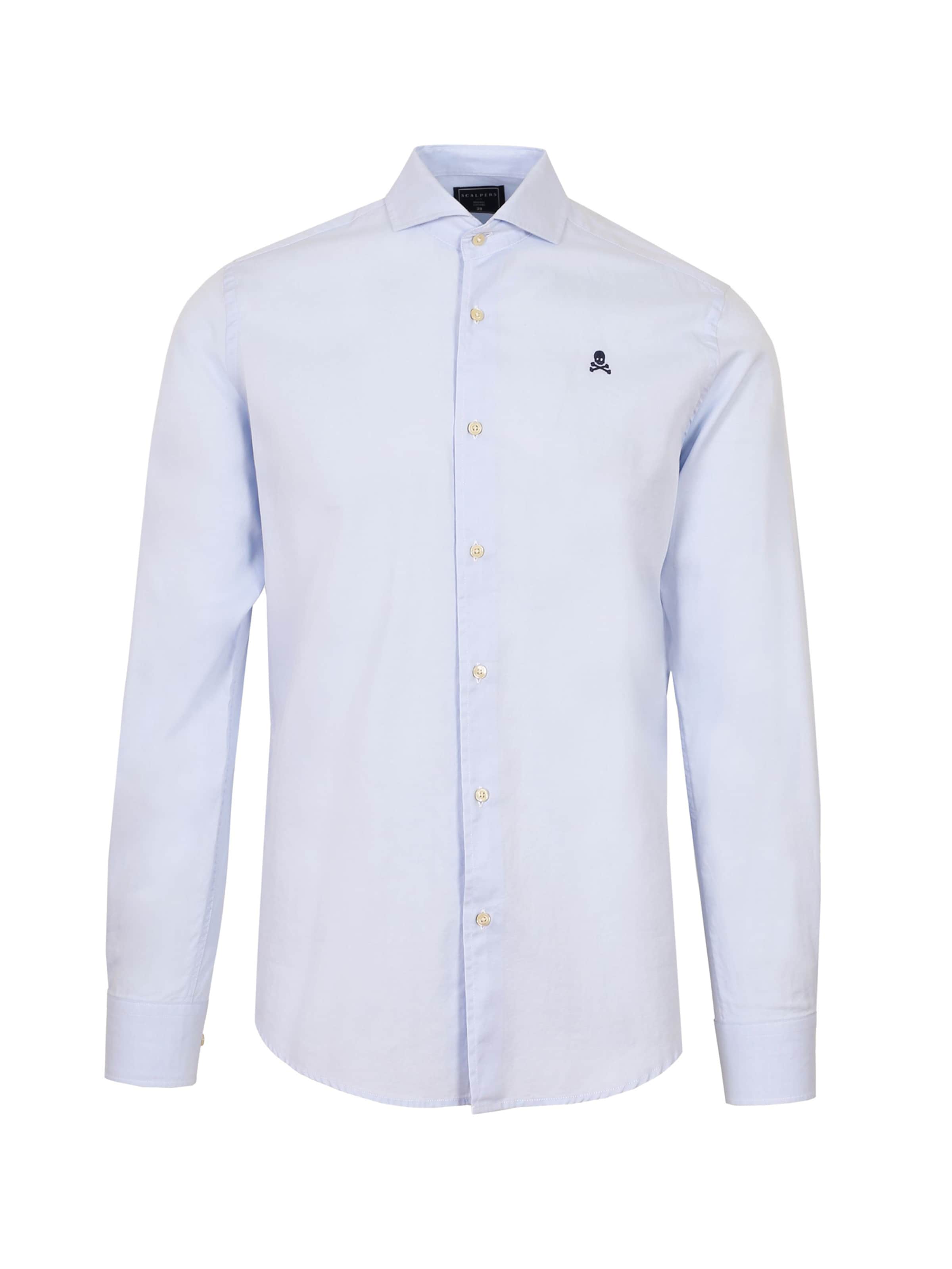 Scalpers Button Up Shirt in Blue: front