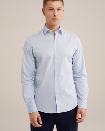Slim fit Camicia di WE Fashion in blu: frontale