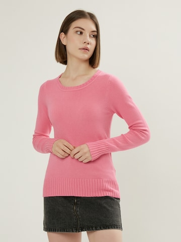 rozā Influencer Džemperis: no priekšpuses