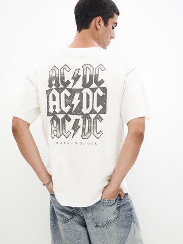 Pull&Bear Paita 'AC/DC' värissä valkoinen: etupuoli