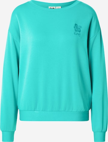 ROXY Urheilullinen collegepaita 'SURFING BY MOON' värissä vihreä: etupuoli