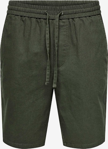 Pantalon 'Linus' Only & Sons en vert : devant