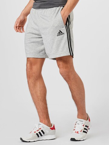 ADIDAS SPORTSWEAR Regular Workout Pants 'Essentials French Terry' in Grey: front