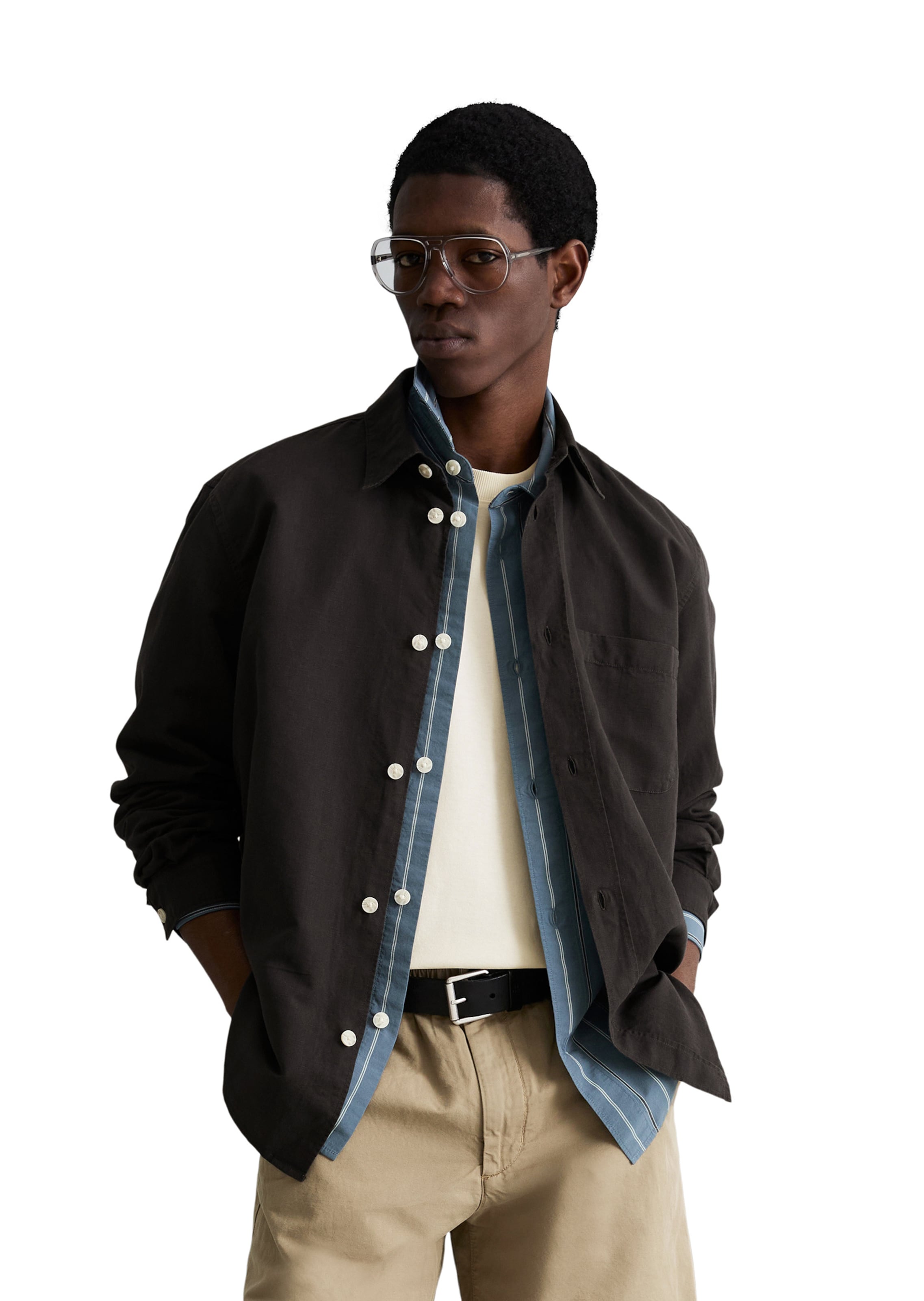 Marc O'Polo DENIM Regular fit Button Up Shirt in Grey: front