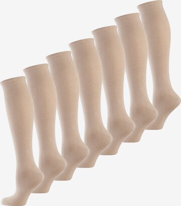 Chaussettes montantes 'Fit & Vital' Nur Die en beige : devant