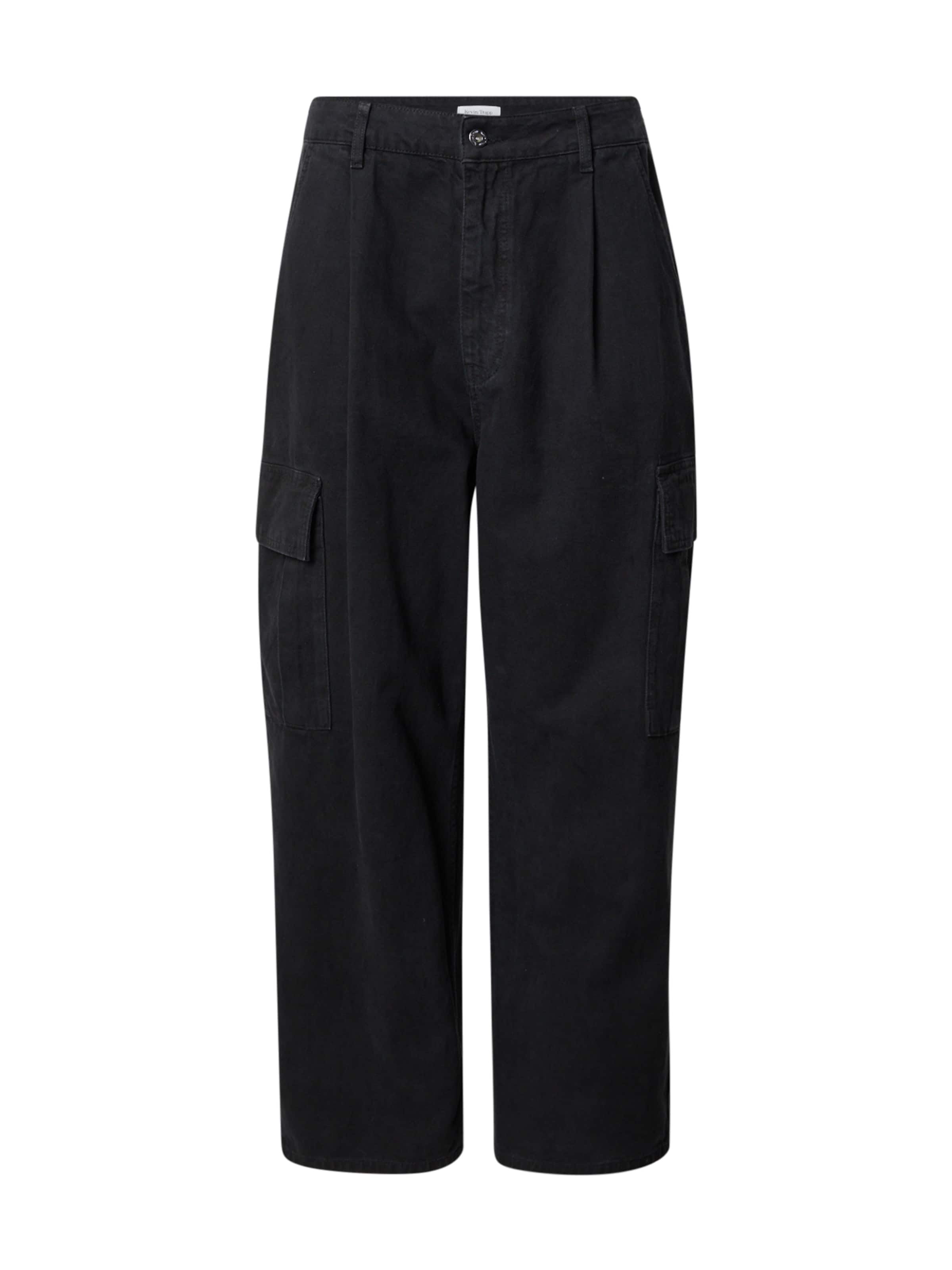 TRAPP Wide leg Παντελόνι πλισέ σε μαύρο: μπροστά