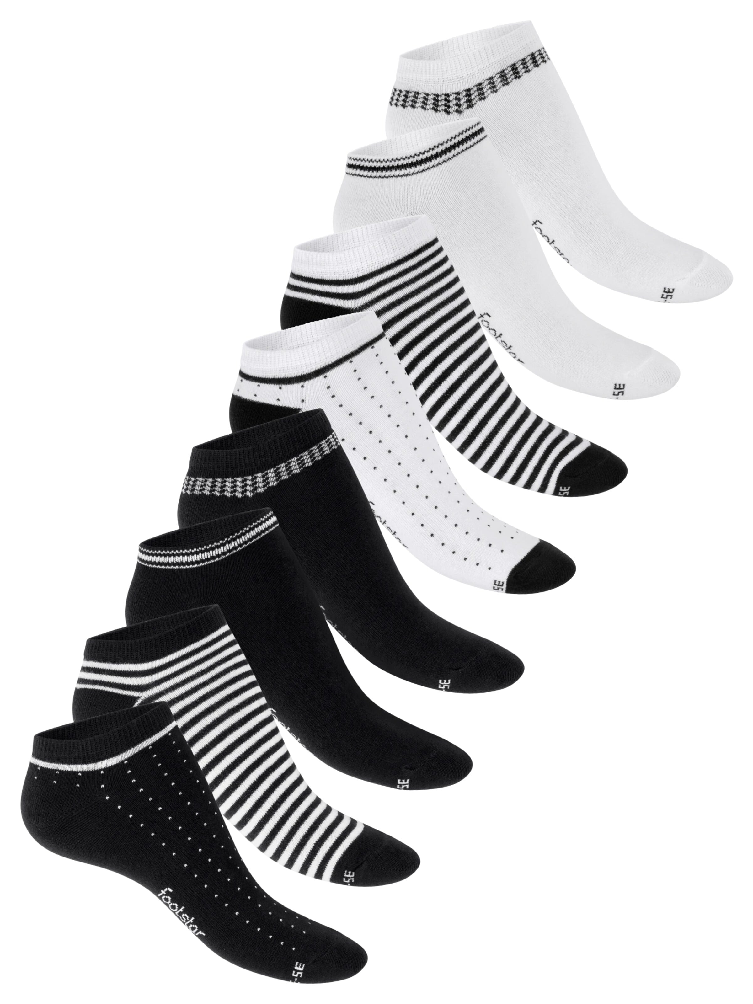 footstar Ankle Socks 'Ringel' in White: front