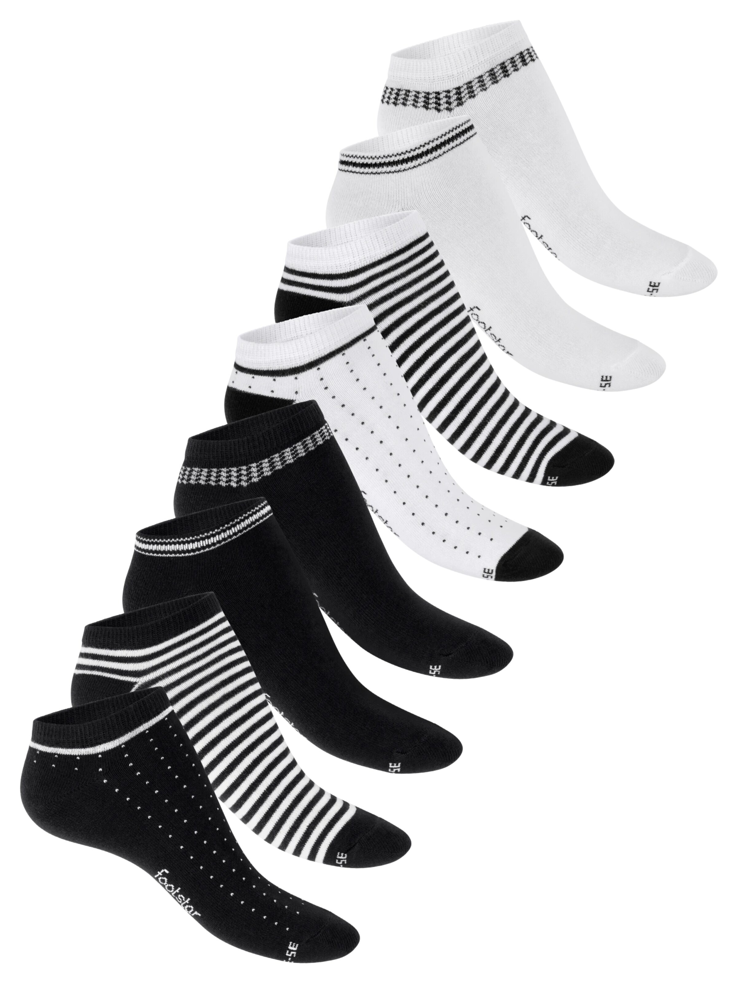 footstar Ankle Socks 'Ringel' in White: front