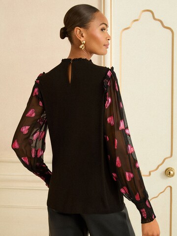 love & roses Blouse in Zwart