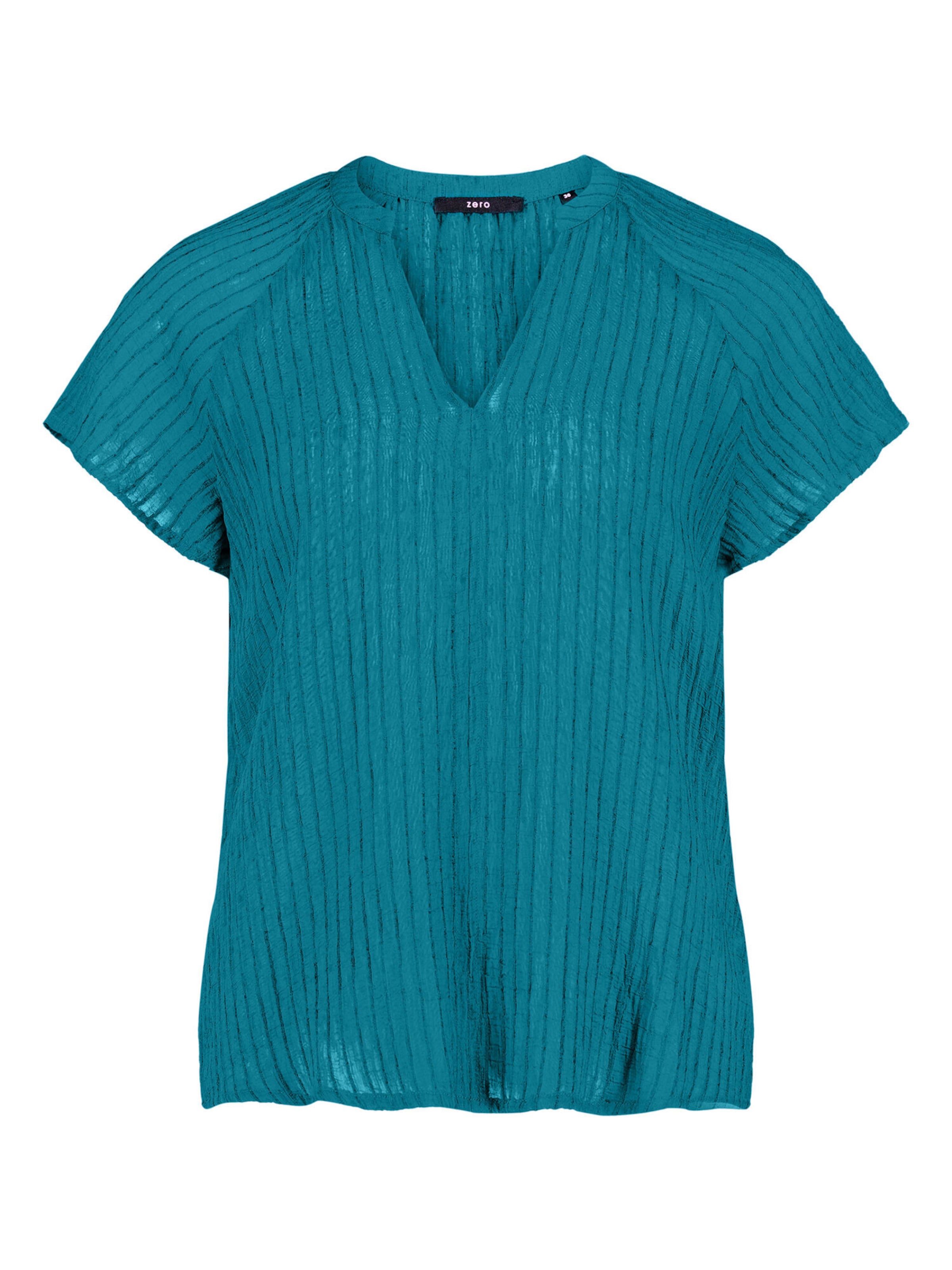 zero Bluse mit V-Ausschnitt in Blau: Vorderseite
