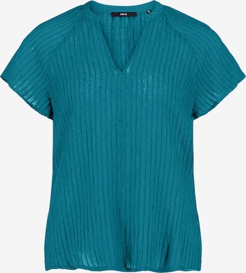 zero Bluse mit V-Ausschnitt in Blau: Vorderseite