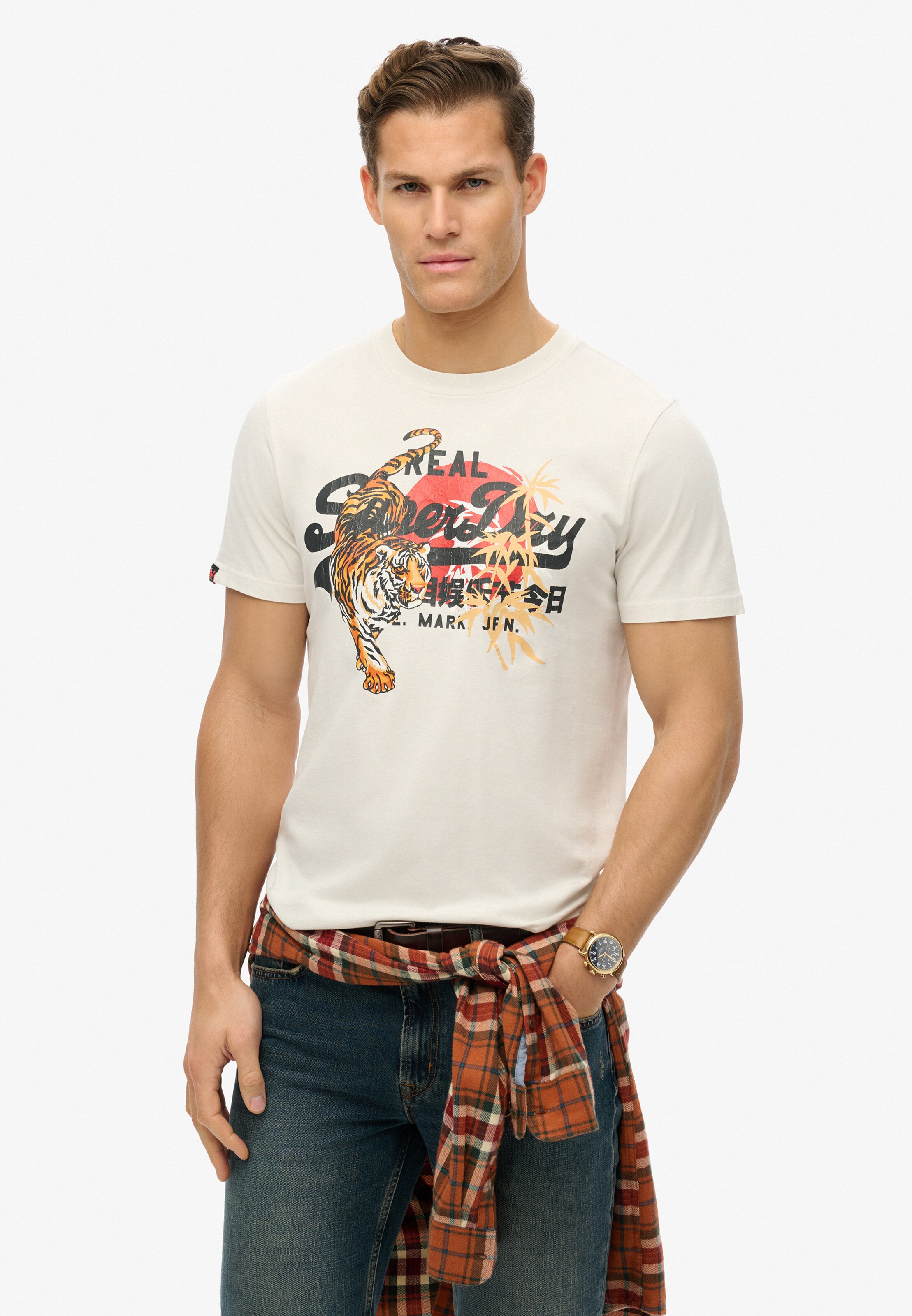 Superdry - Camisa 'Tokyo' em branco: frente