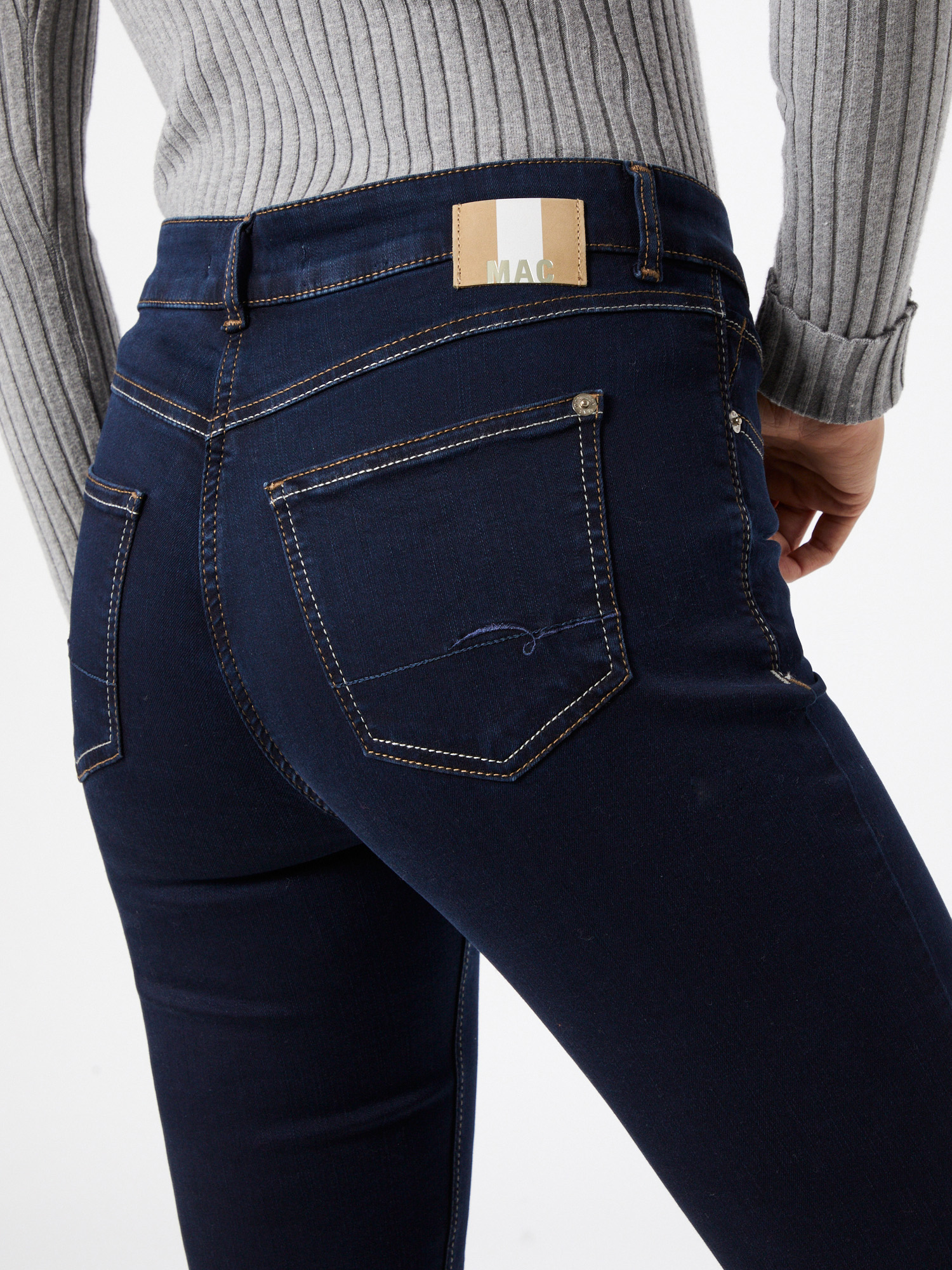Abbigliamento Taglie comode MAC Jeans Angela in Blu Scuro 