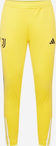 ADIDAS PERFORMANCE Tapered Workout Pants 'Juventus Tiro 23 Training Bottoms' in Yellow: front