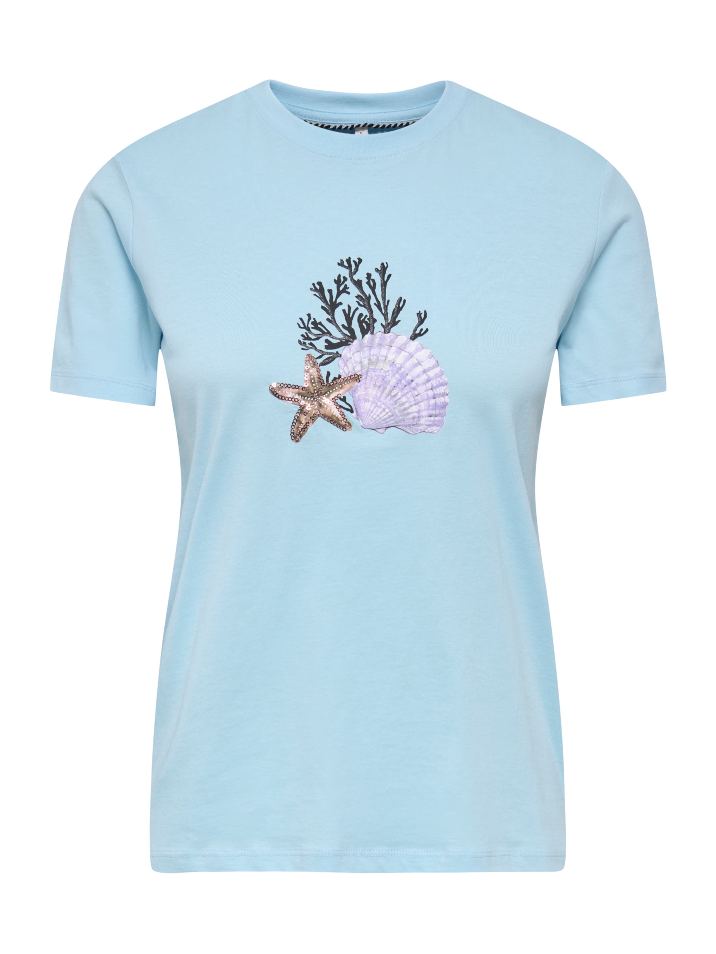 ONLY T-Shirt 'ONLKita' in hellblau / braun / helllila / schwarz, Produktansicht