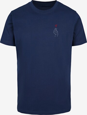 Merchcode Shirt 'K Heart' in Blauw: voorkant