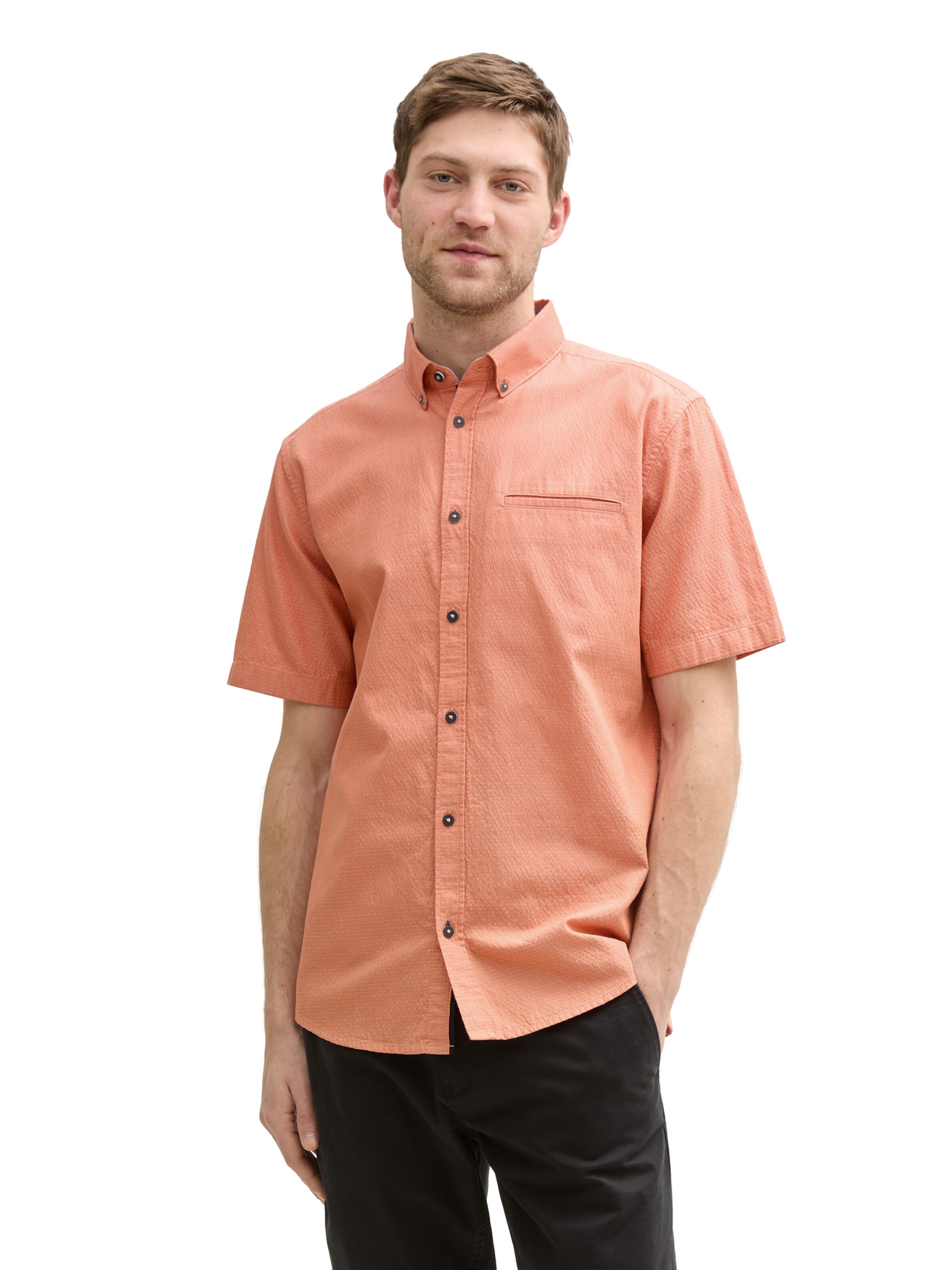 TOM TAILOR Regular fit Button Up Shirt in Orange: front