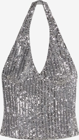 Top di Bershka in argento: frontale