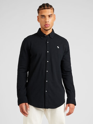 Abercrombie & Fitch Slim Fit Skjorte i sort: forside
