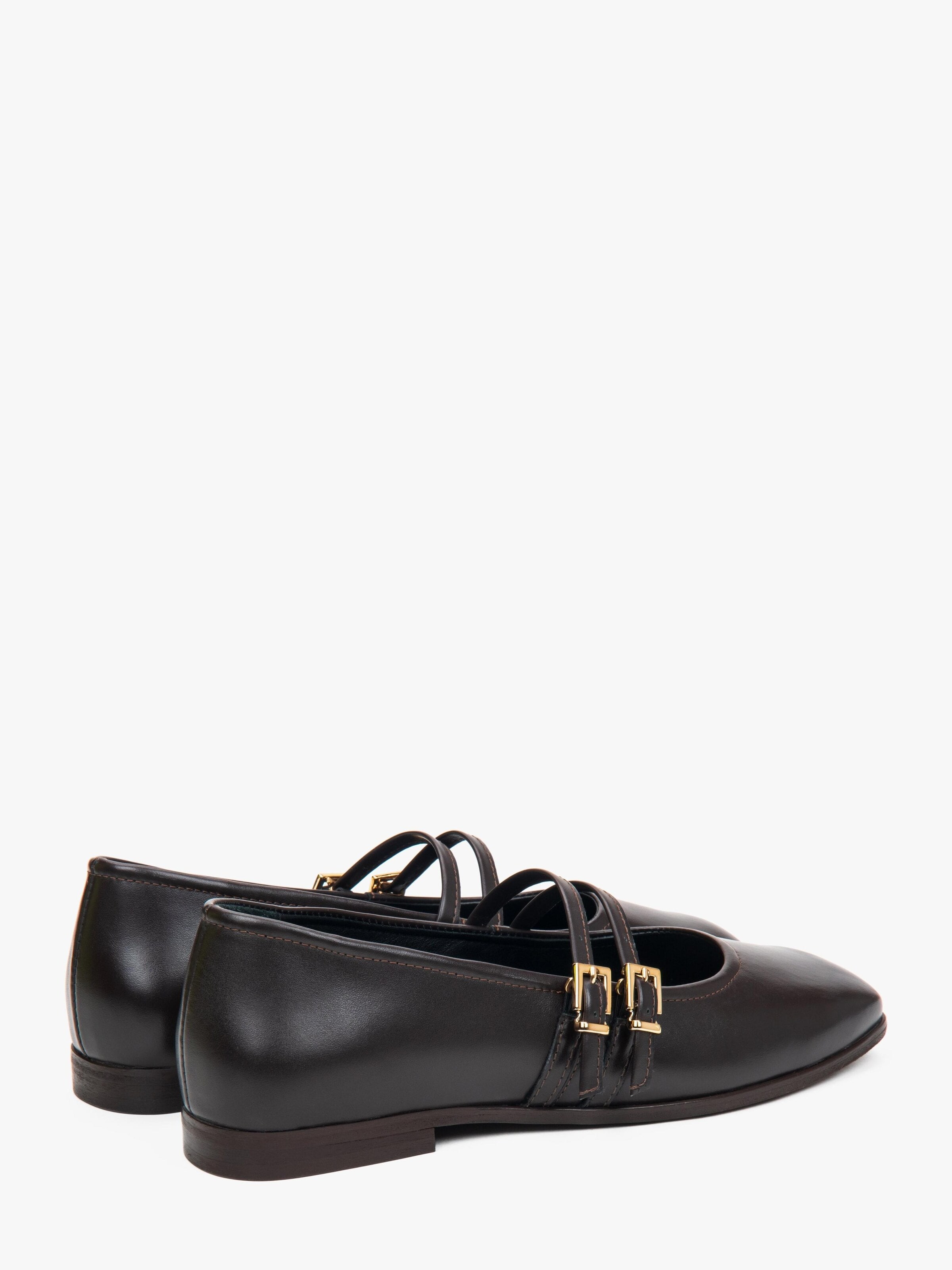 Estro Ballet Flats with Strap '09-28781' in Black