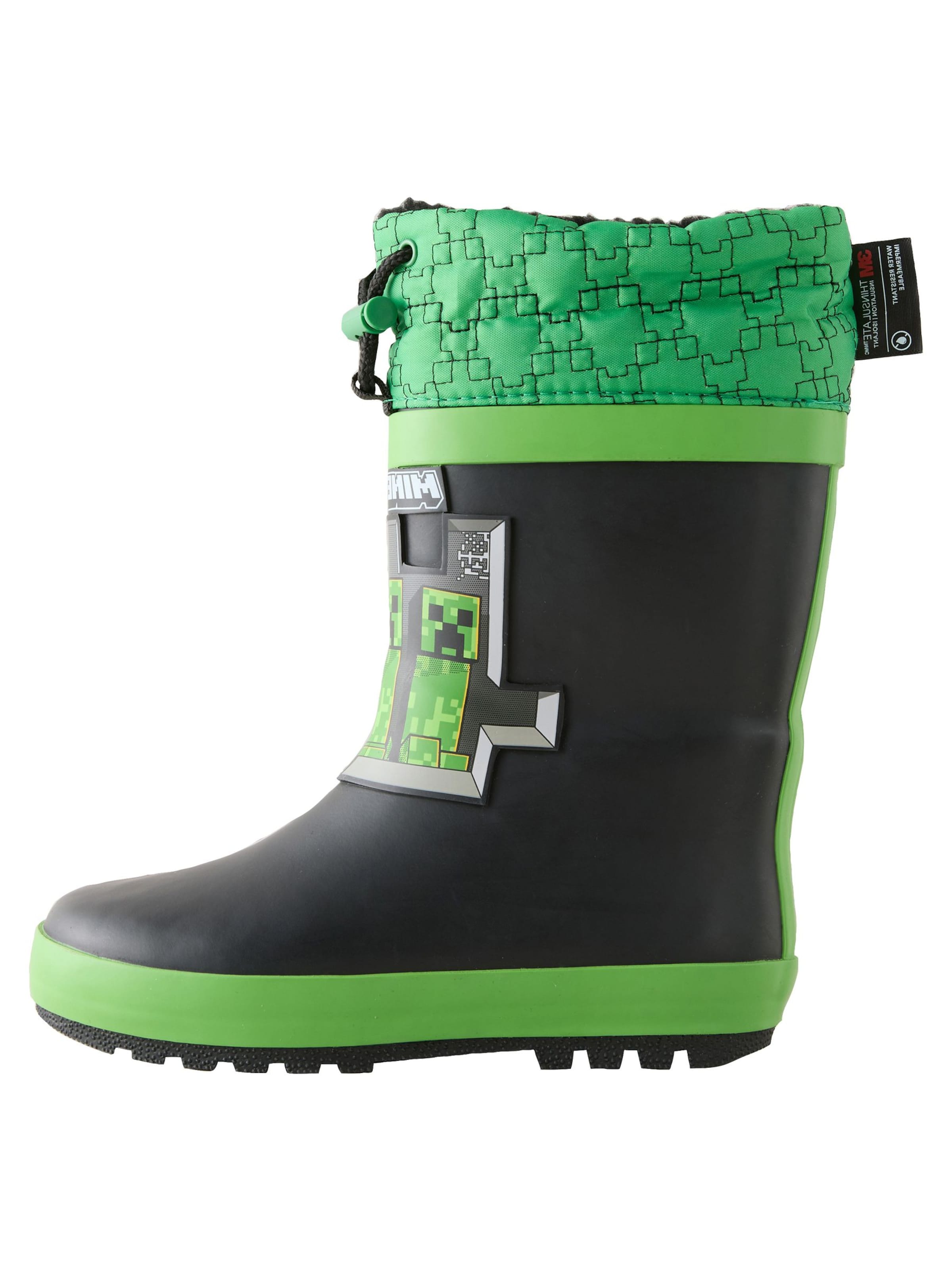 Cizme de cauciuc 'Minecraft' de la Next pe negru: față