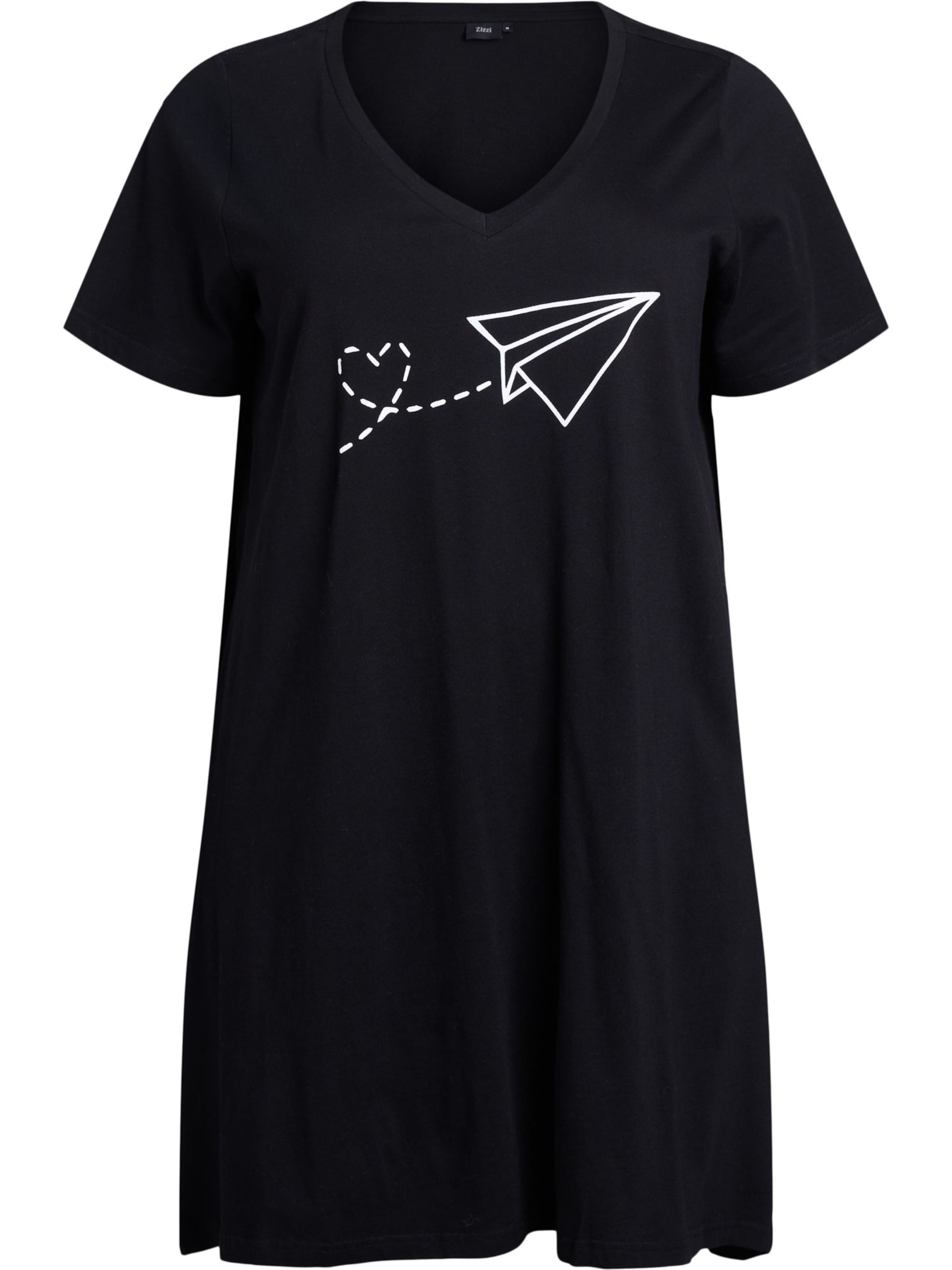 Zizzi Nightgown 'MALBA' in Black: front