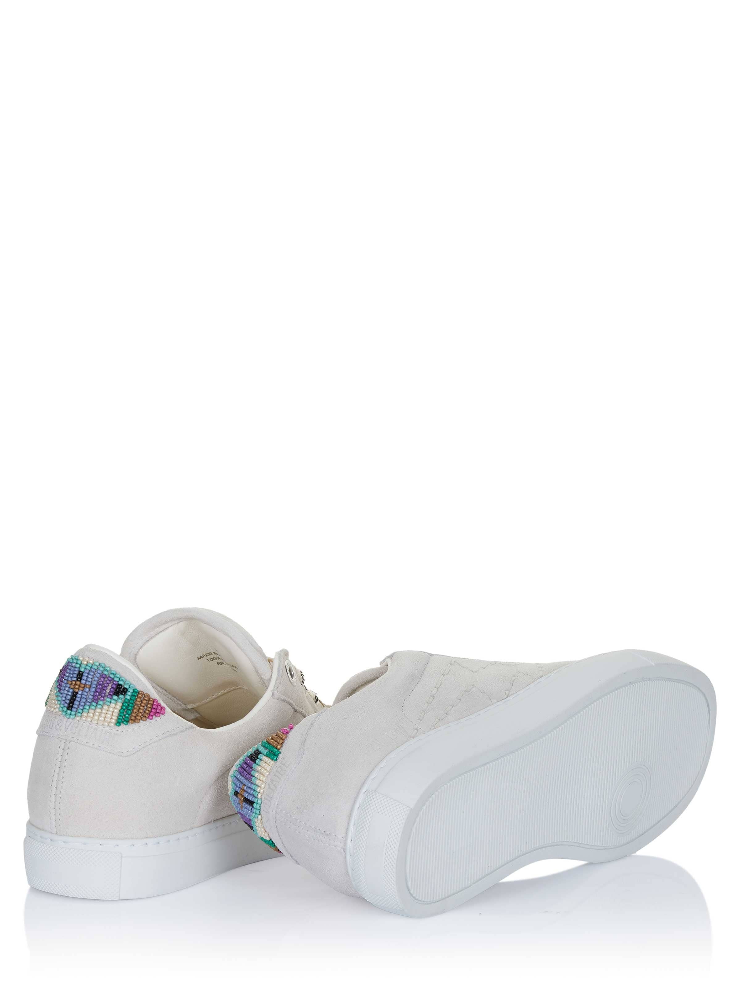 Zadig & Voltaire - Sapatilhas baixas 'Zadig & Voltaire LA FLASH FOLK BEADS Sneaker weiß' em branco